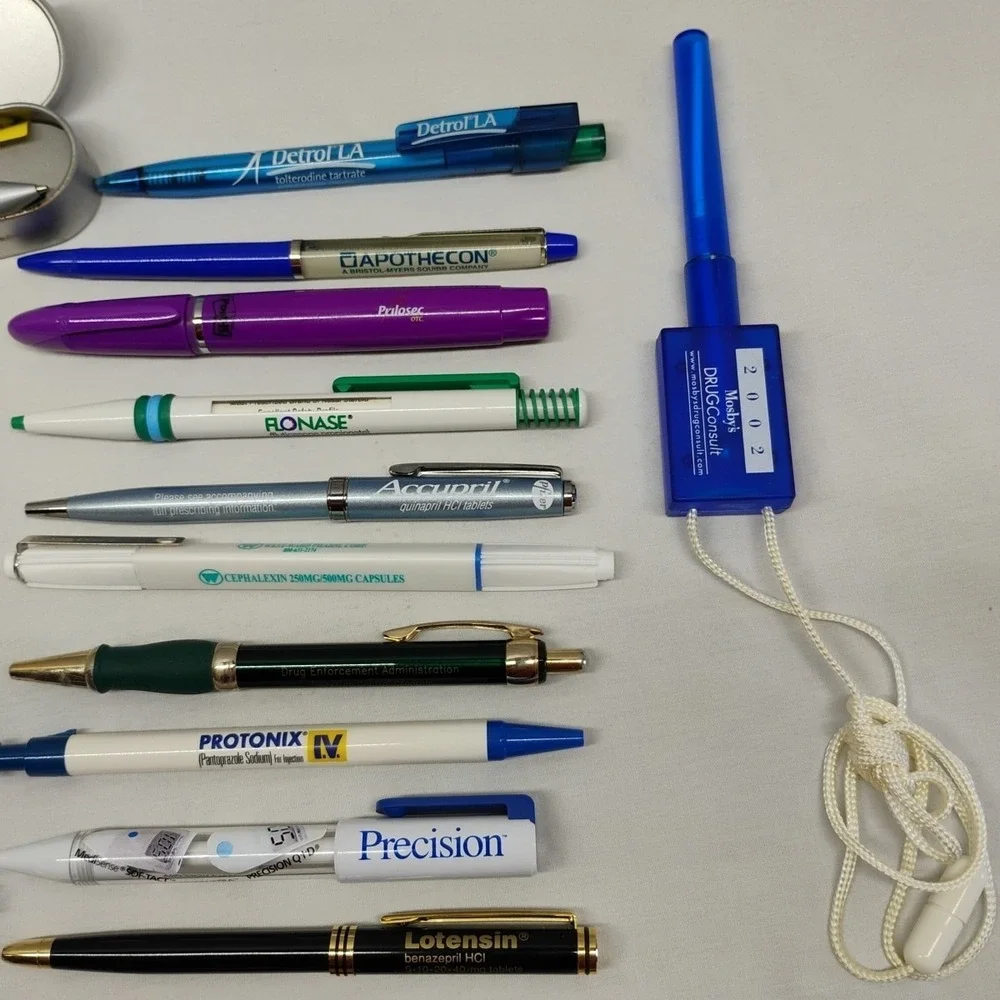 Pharmaceutical Drug Rep Collectible Pens Banned 39pc Lot New Used‎
